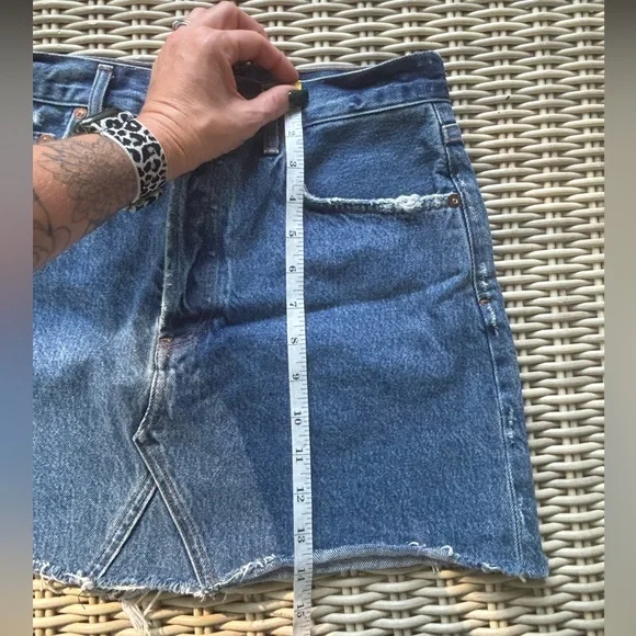 Agolde Quinn Denim Skirt 28 boho festival layered staple westerncore flattering - Picture 8 of 8